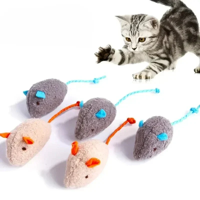 3/7 Piece Interactive Plush Rat Cat Toy - Image 2
