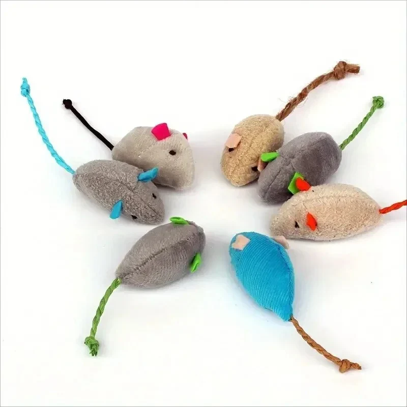 3/7 Piece Interactive Plush Rat Cat Toy - Image 3