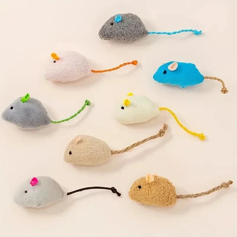 3/7 Piece Interactive Plush Rat Cat Toy - Image 5