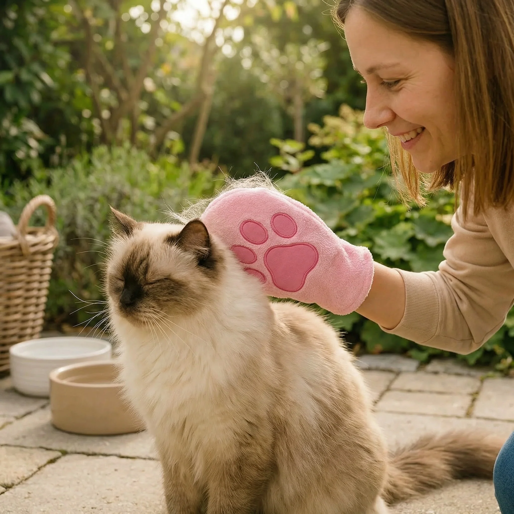 Animal care microfibre glove – dry bath towel & coat cleaning for cats - Image 6