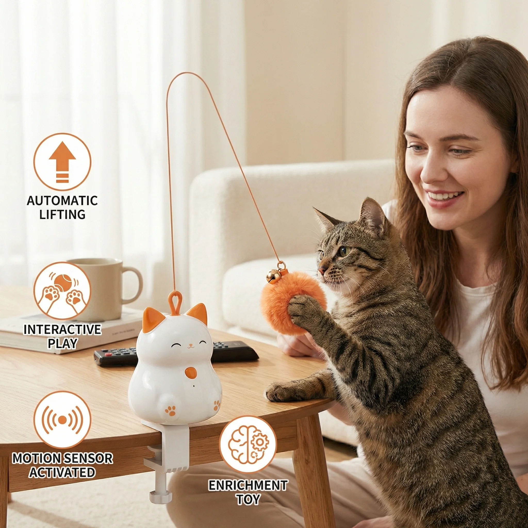Automatic Cat Play Ball with Lifting Motion – Interactive Enrichment Toy - Image 4