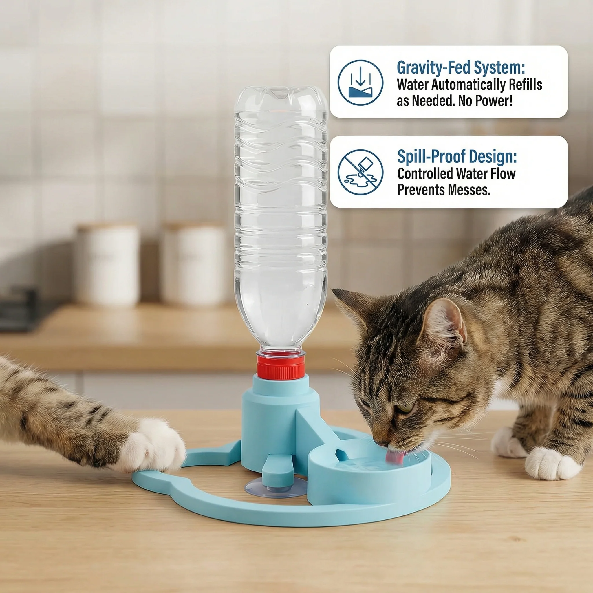 Automatic Pet Water Dispenser – No Power Required, Spill-Proof & Travel-Friendly - Image 3