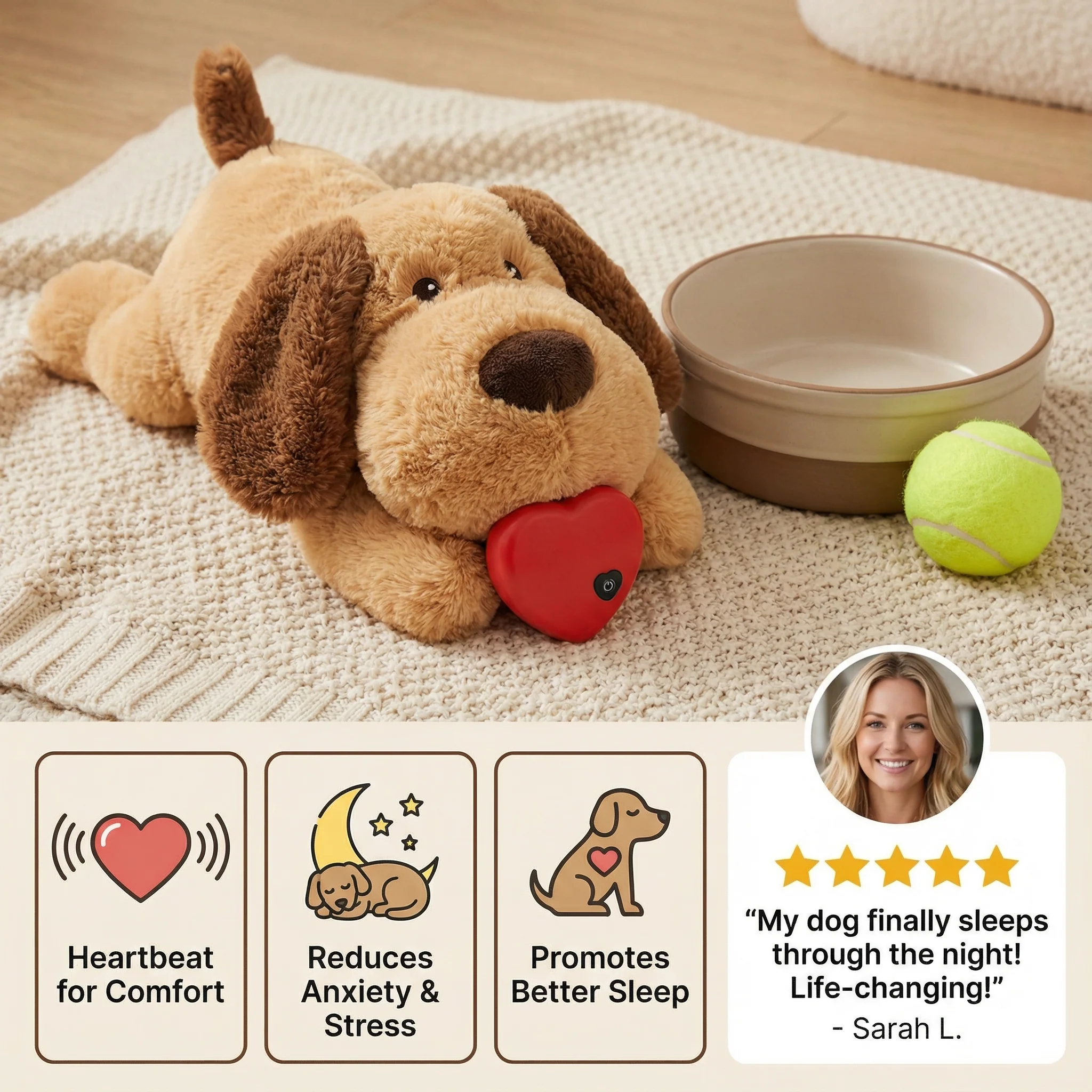 Calming Heartbeat Comfort Plush for Pets β Anxiety & Stress Relief - Image 2