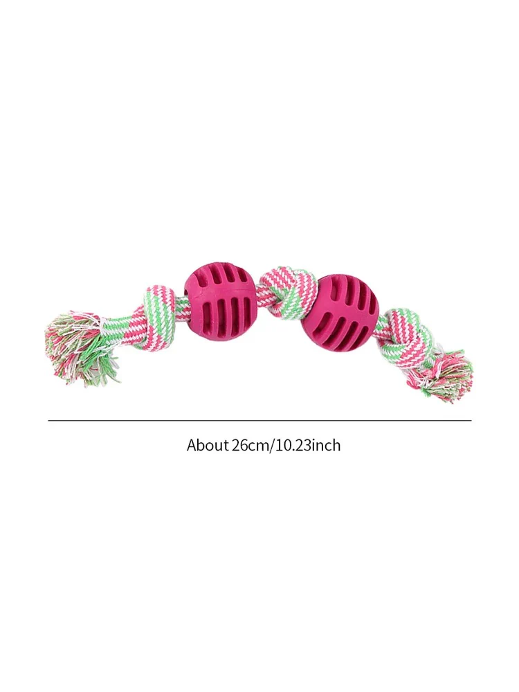 Double Knot Cotton Cord with Ball Dog Toy - Image 7