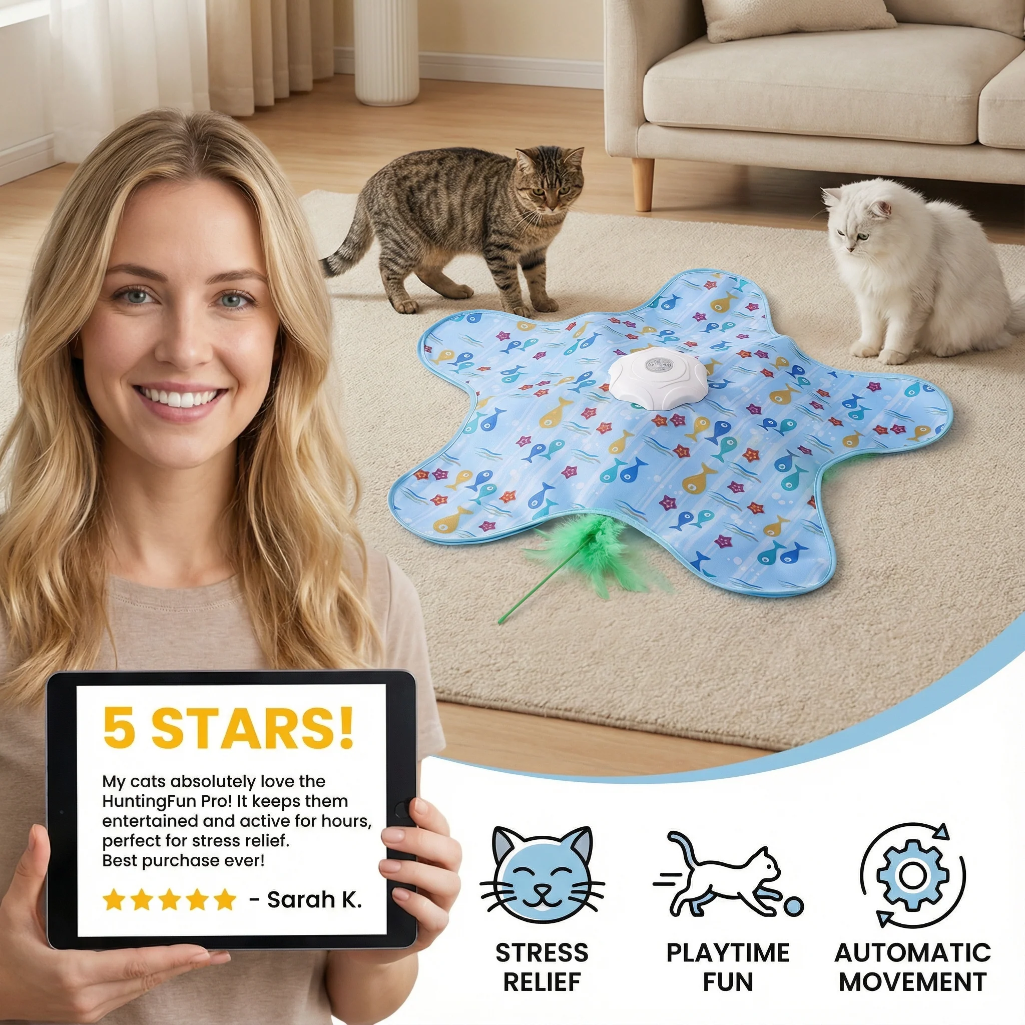 HuntingFun Pro – Automatic cat toy for stress relief and playtime fun - Image 2