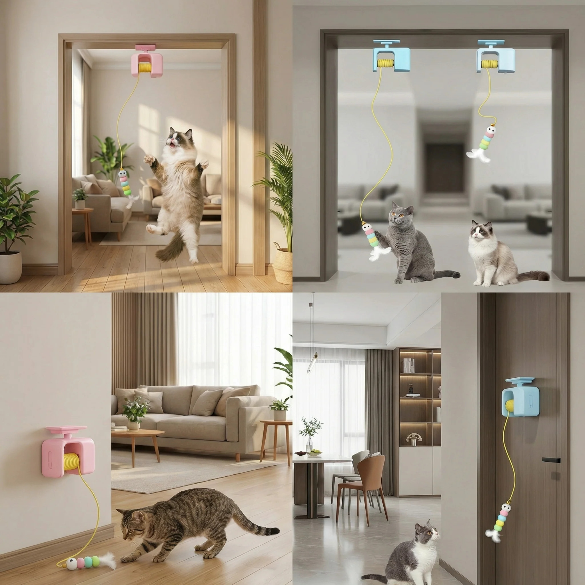 Interactive door yo-yo cat toy with self-play function - Image 4