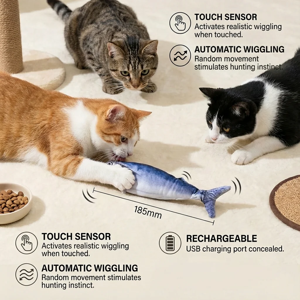 Interactive Wiggly Fish Cat Toy - Image 4
