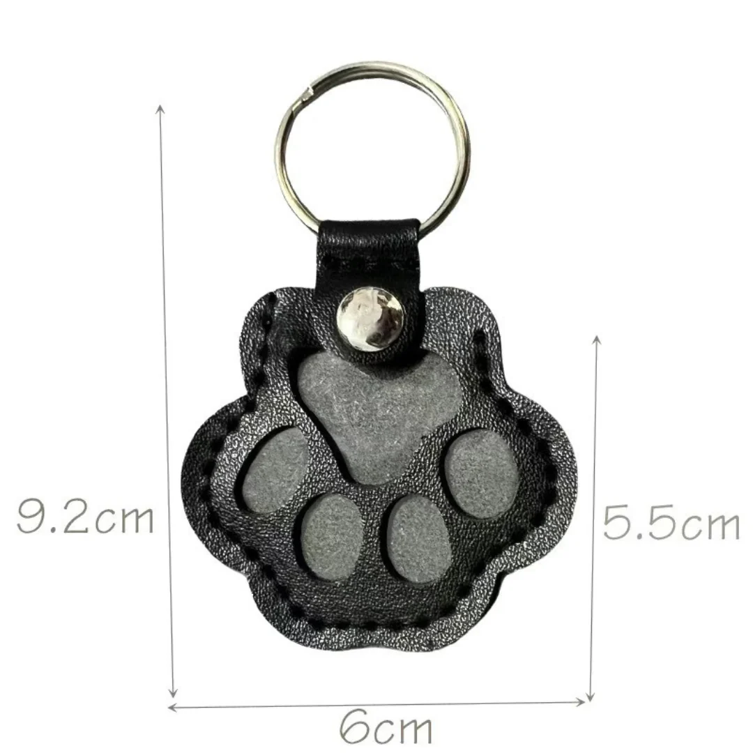 Leather Memorial Pet Hair Storage Keychain - Image 4
