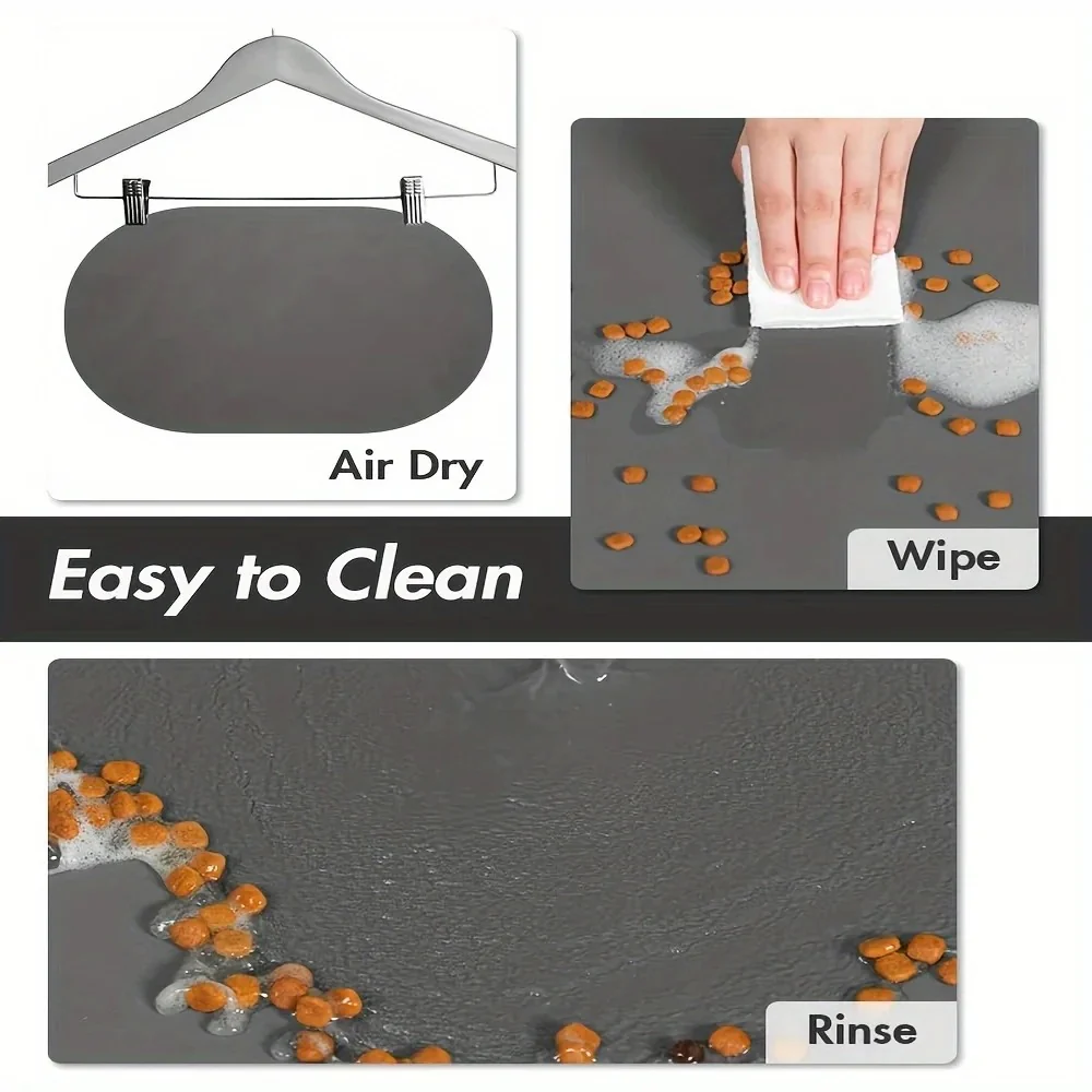 Pet Solid Color Oval Mat - Image 4
