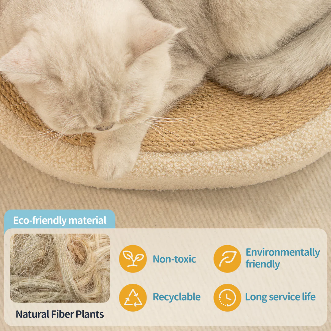 Premium Cat Sisal Scratching Bed in Beige - Image 3