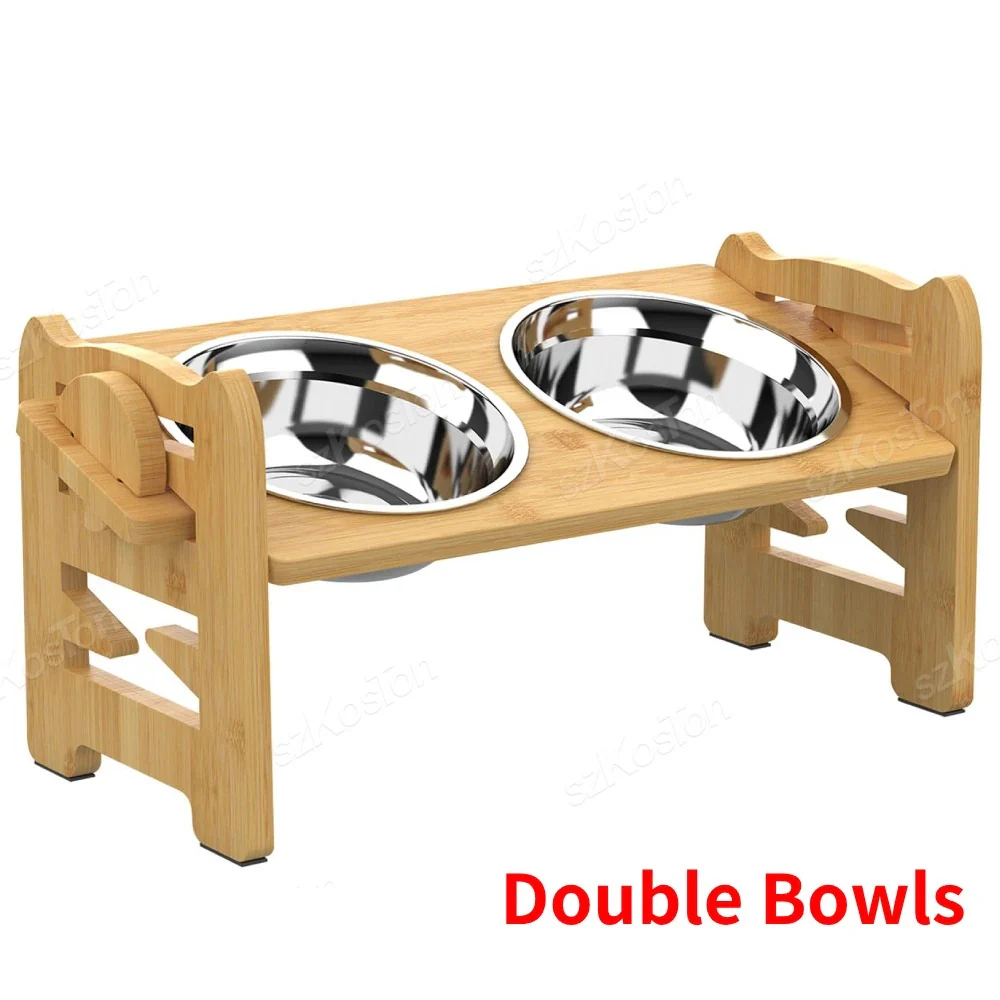Raised Bamboo Pet Bowls - Image 3