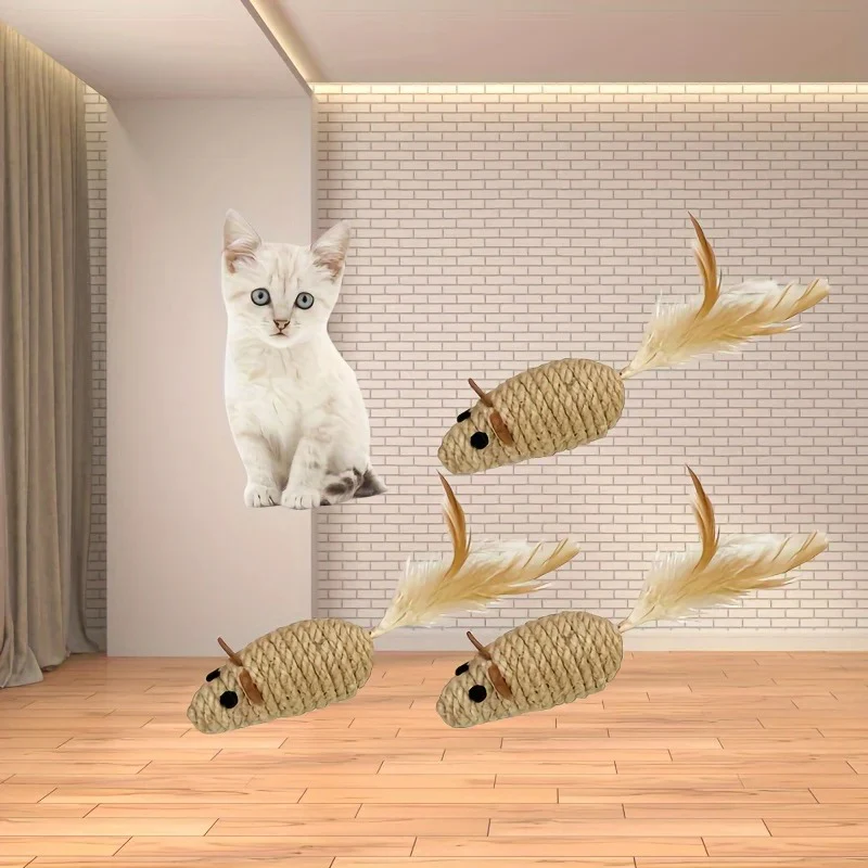 Sisal Fake Mouse Cat Toy - Image 3
